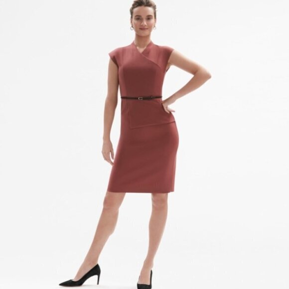 M.M. LaFleur The Elecia Brick Red Dress - Size 14 - Picture 2 of 15